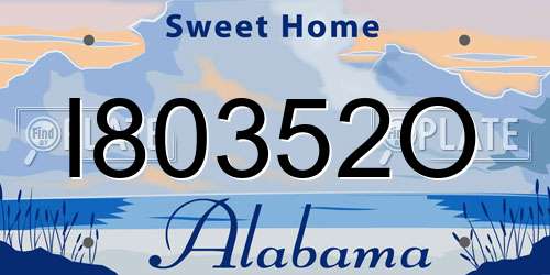 I80352O Alabama License Plate