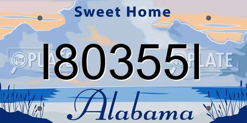 I80355I Alabama License Plate