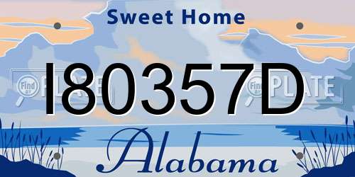 I80357D Alabama License Plate