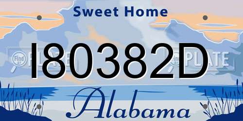 I80382D Alabama License Plate