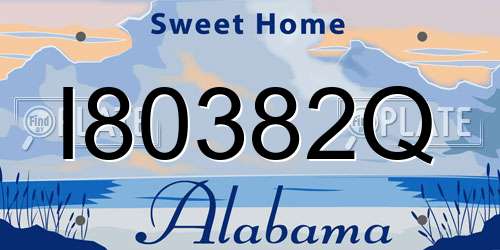 I80382Q Alabama License Plate