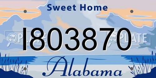 I803870 Alabama License Plate