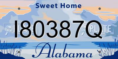 I80387Q Alabama License Plate