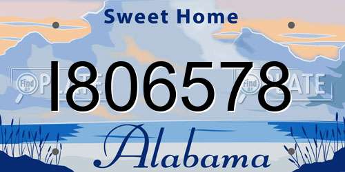 I806578 Alabama License Plate
