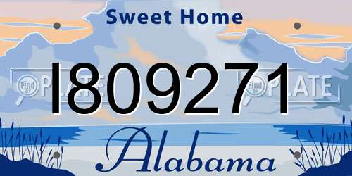 I809271 Alabama License Plate