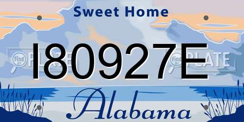 I80927E Alabama License Plate