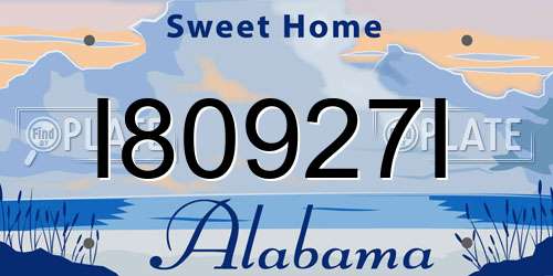 I80927I Alabama License Plate