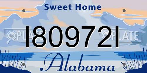 I80972I Alabama License Plate