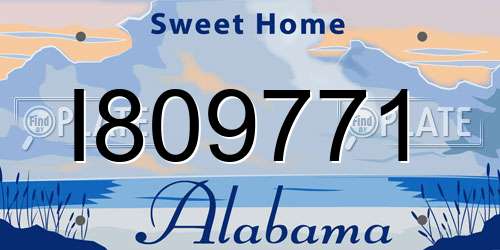 I809771 Alabama License Plate