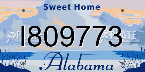 I809773 Alabama License Plate
