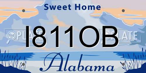 I811OB Alabama License Plate
