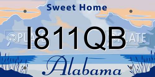 I811QB Alabama License Plate