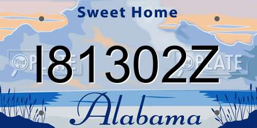 I81302Z Alabama License Plate