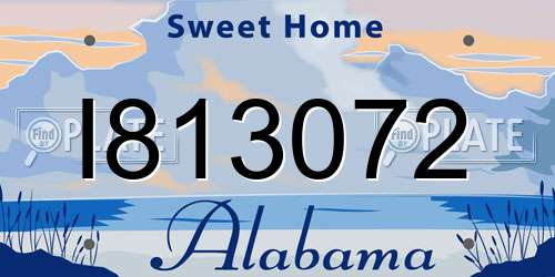 I813072 Alabama License Plate