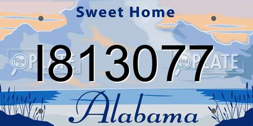 I813077 Alabama License Plate