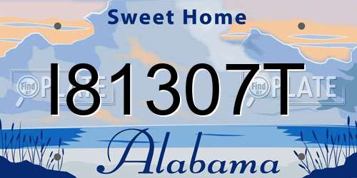 I81307T Alabama License Plate