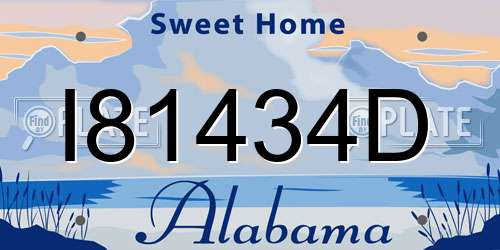 I81434D Alabama License Plate