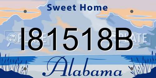 I81518B Alabama License Plate