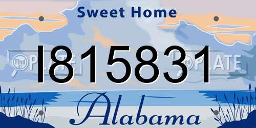 I815831 Alabama License Plate