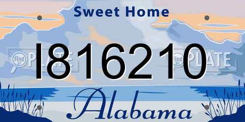 I816210 Alabama License Plate