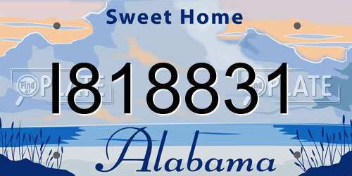 I818831 Alabama License Plate