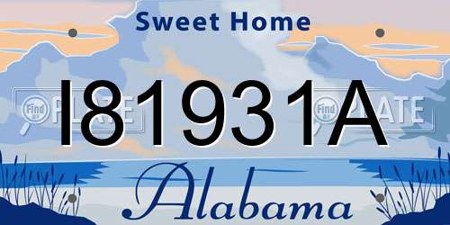 I81931A Alabama License Plate