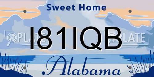 I81IQB Alabama License Plate