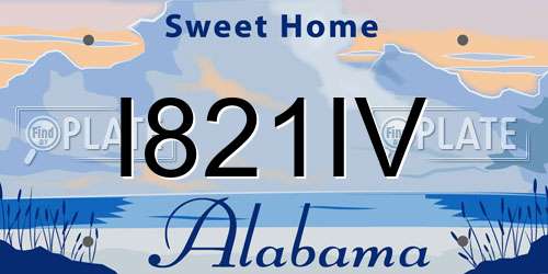 I821IV Alabama License Plate