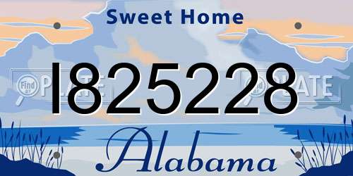 I825228 Alabama License Plate