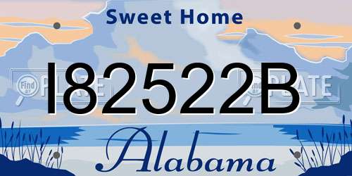 I82522B Alabama License Plate