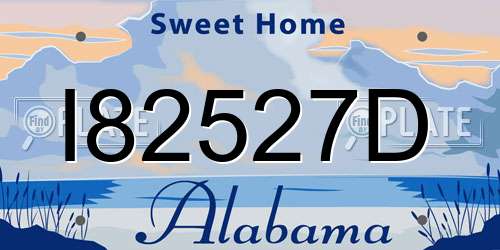 I82527D Alabama License Plate