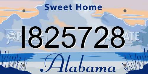 I825728 Alabama License Plate