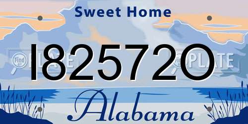 I82572O Alabama License Plate