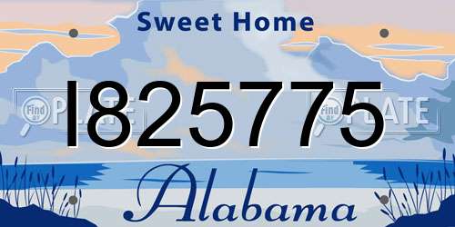 I825775 Alabama License Plate