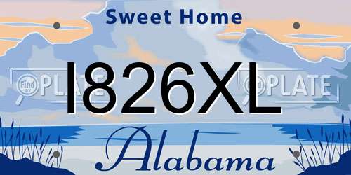 I826XL Alabama License Plate