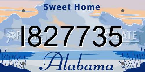 I827735 Alabama License Plate