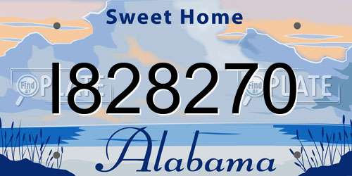 I828270 Alabama License Plate