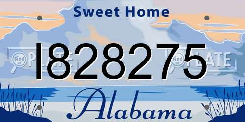 I828275 Alabama License Plate