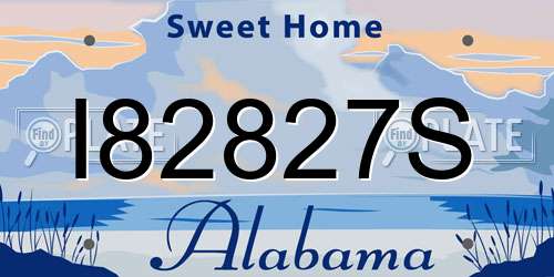 I82827S Alabama License Plate