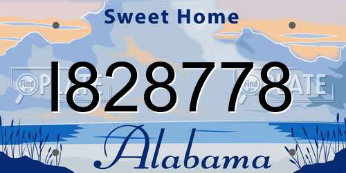 I828778 Alabama License Plate