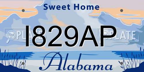 I829AP Alabama License Plate
