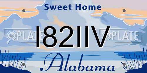 I82IIV Alabama License Plate