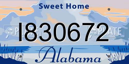 I830672 Alabama License Plate