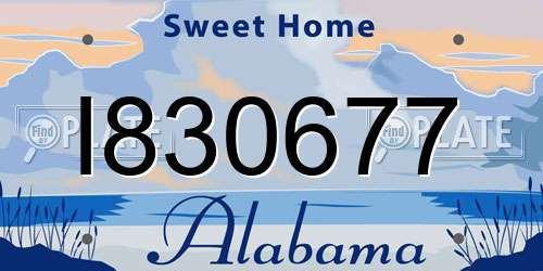 I830677 Alabama License Plate