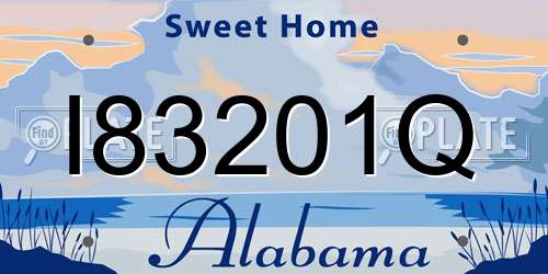 I83201Q Alabama License Plate