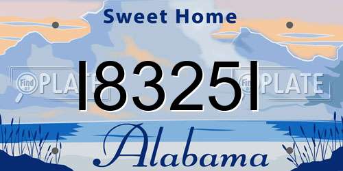 I8325I Alabama License Plate