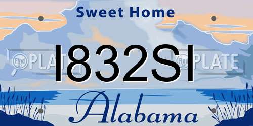 I832SI Alabama License Plate