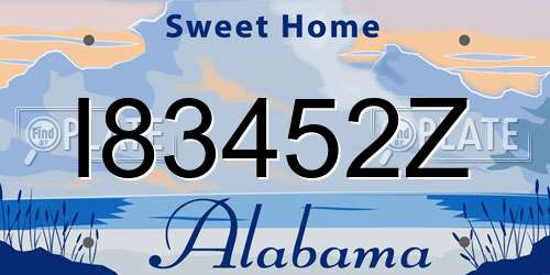 I83452Z Alabama License Plate
