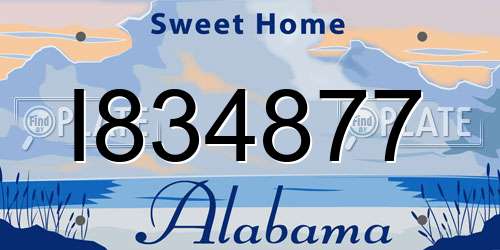 I834877 Alabama License Plate