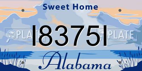I8375I Alabama License Plate